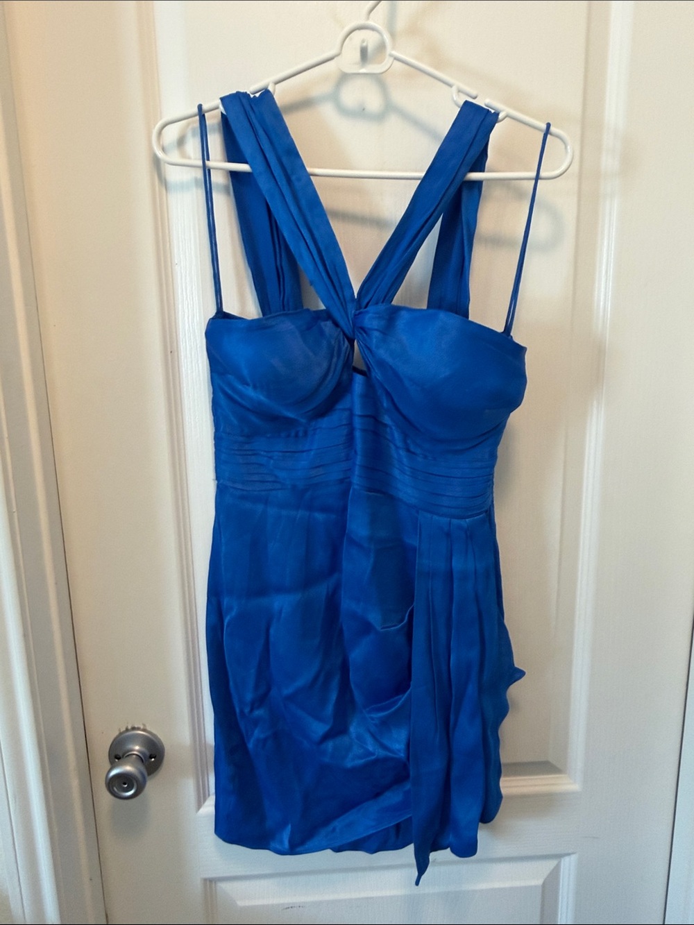 Saylor Clark Mini Dress in royal blue. - Picture 3 of 8